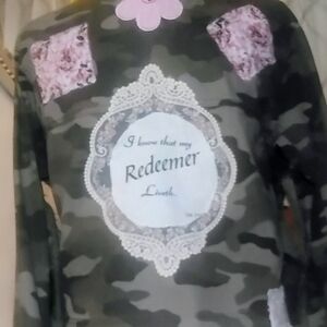 Redneck Princess Upcycled Camouflage Crop Jacket With Large